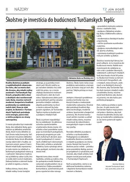 Strana Turčianskych zvestí – TZ jún 2026