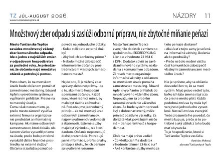 Strana Turčianskych zvestí – TZ júl-august 2026