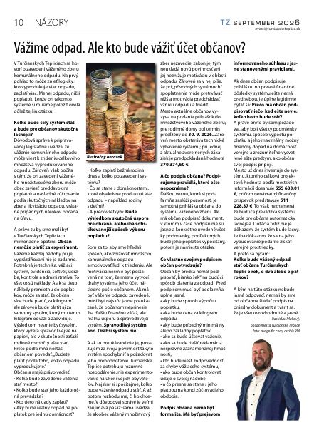 Strana Turčianskych zvestí – TZ september 2026